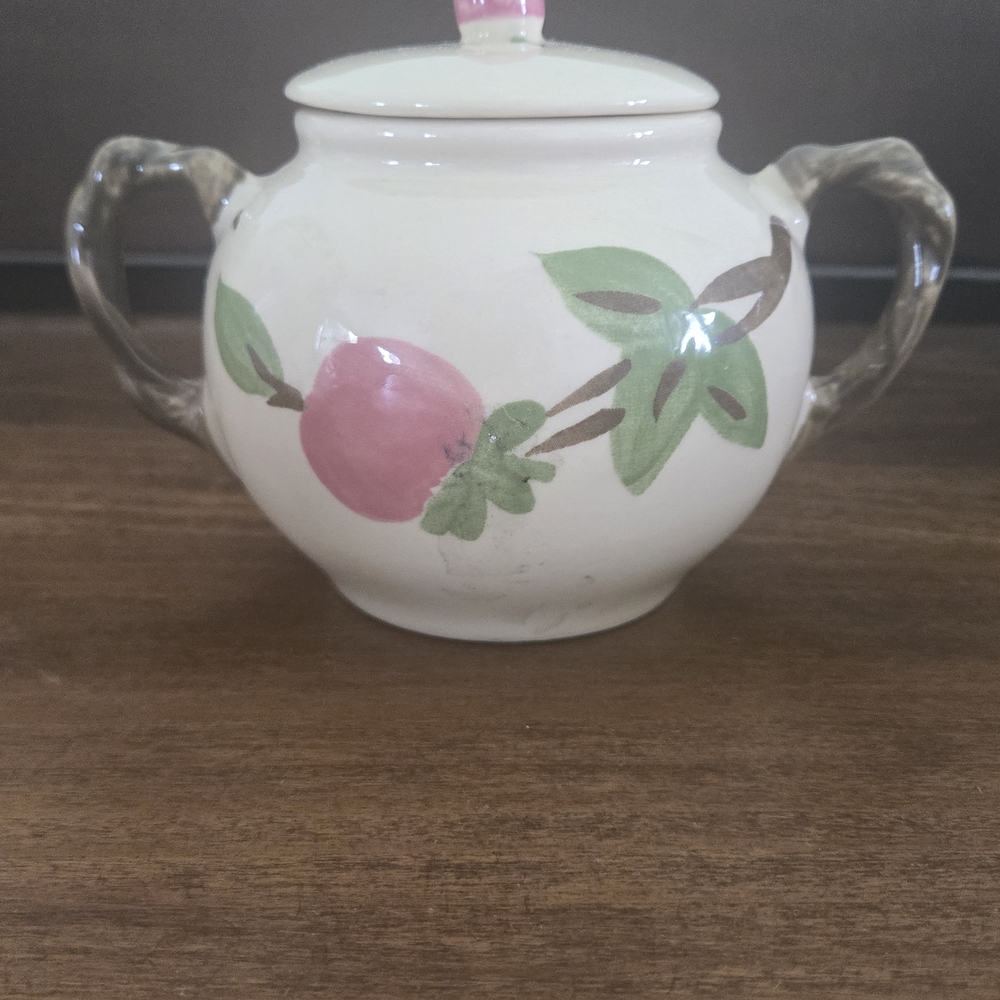 Floral Ceramic Tea Set with Pink and Green Accents - Picture 8 of 12